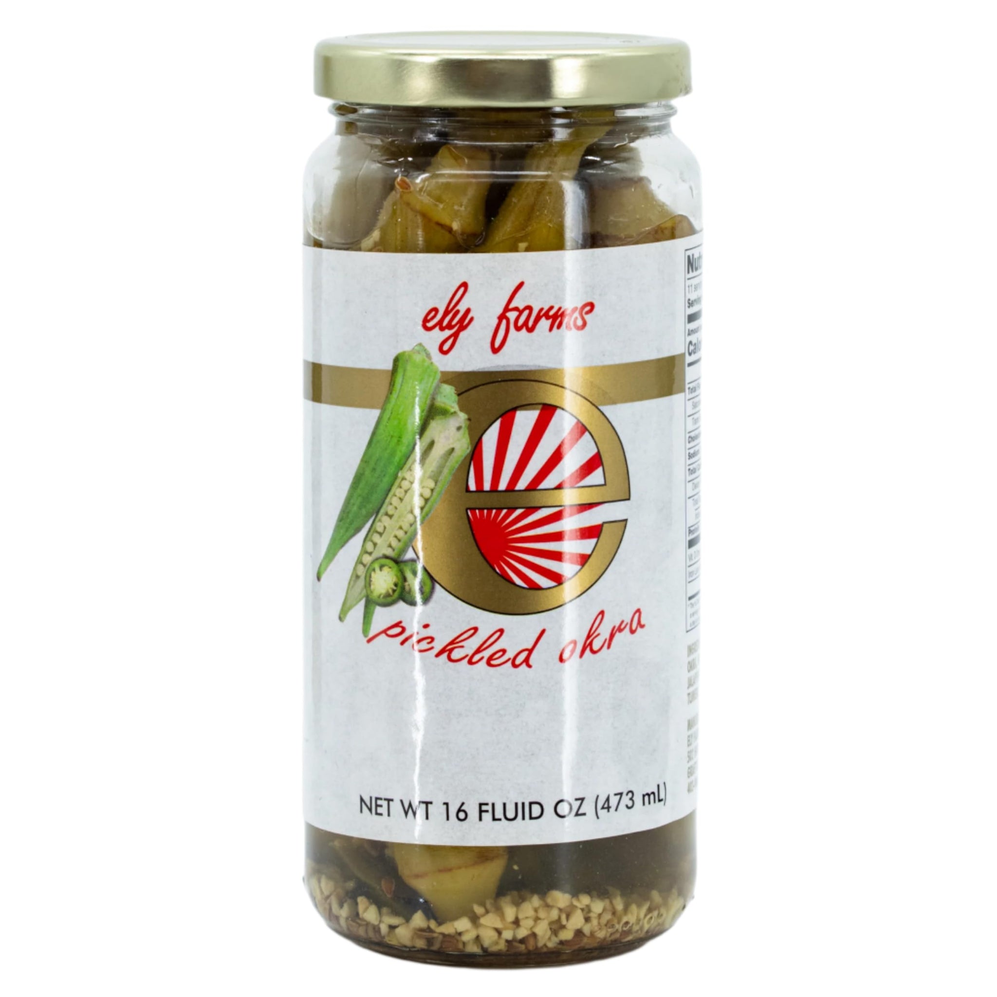 Ely Farms | Pickled Okra | Family Recipe | Zesty Dill and Garlic Flavor | Hint of Chili Pepper | Delicious Appetizer or Bloody Mary Garnish | Proudly