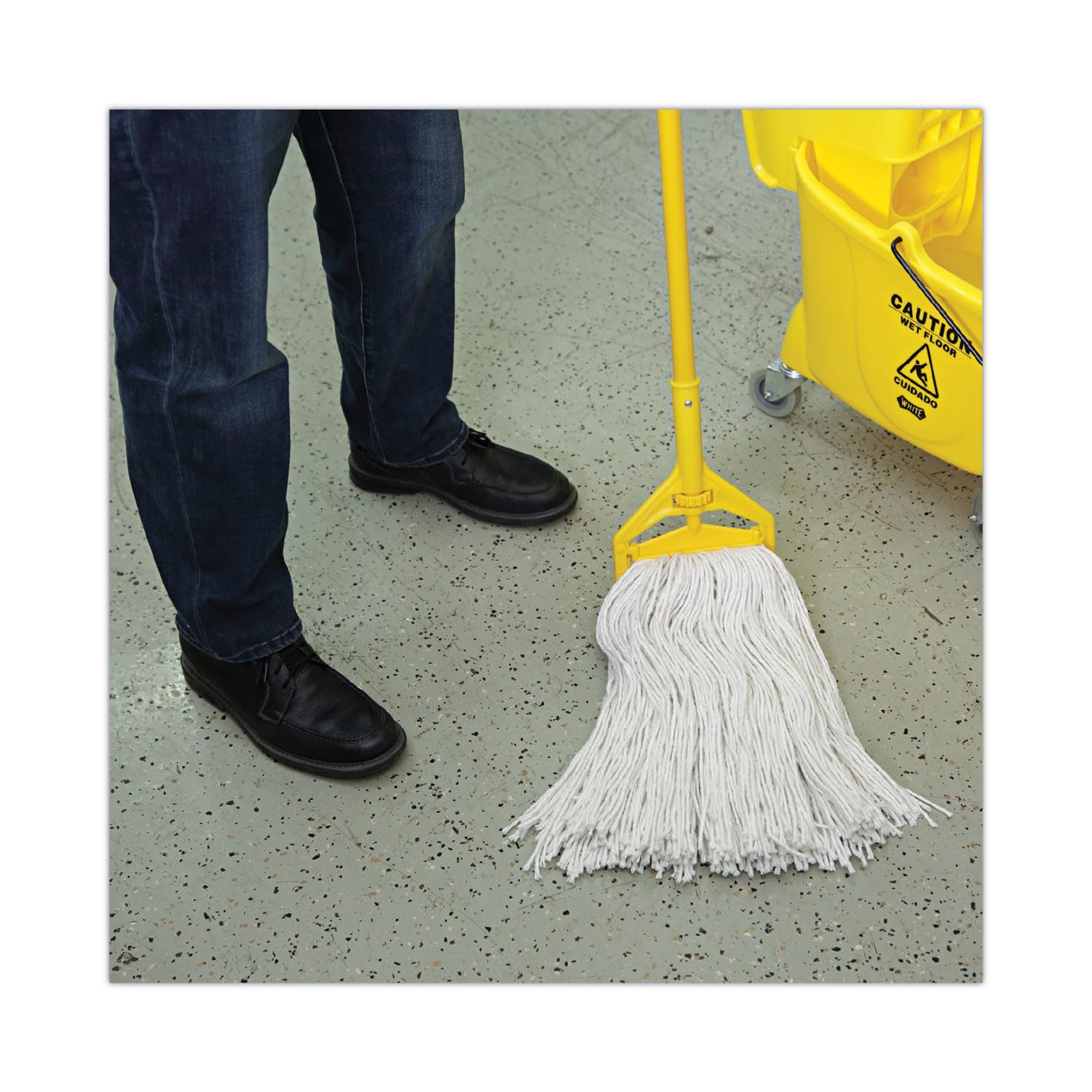 Boardwalk Premium Cut-End Wet Mop Heads, Rayon, 24oz, White, 12/Carton