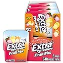EXTRA Gum Refreshers Fruit Mix Sugar-Free Chewing Gum Bulk, 40 Piece Bottle (Pack of 6)