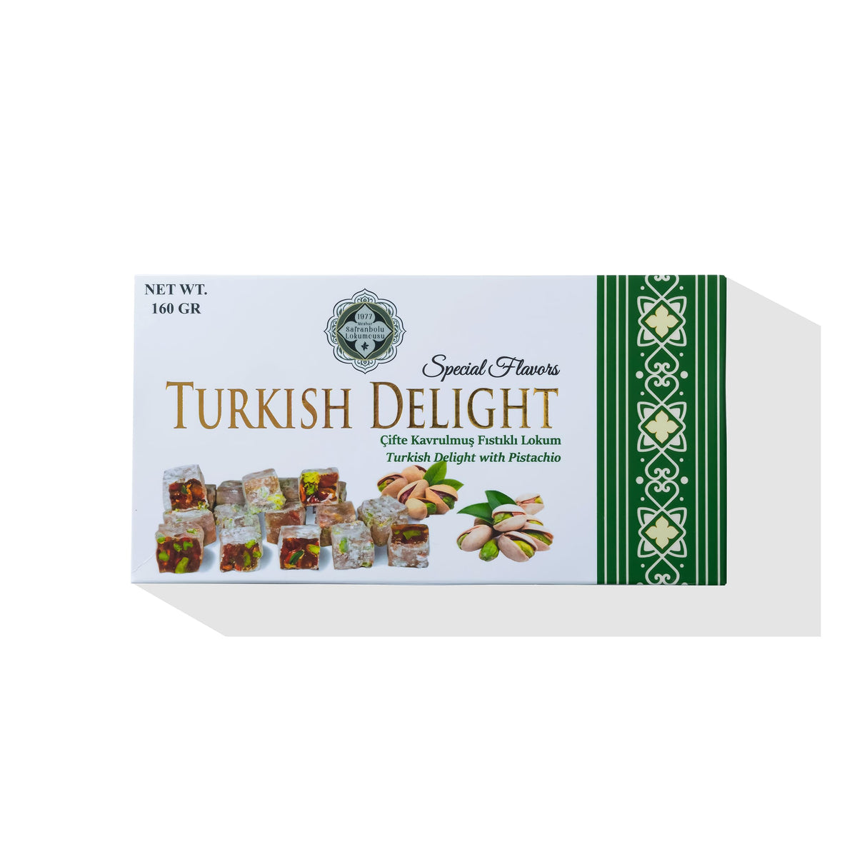 Me?hur Safranbolu Lokumcusu Turkish Delight Pistachios: Gourmet Candy & -Snack Lovers, Turkish Delight Candy Gift Box (5.6 oz)