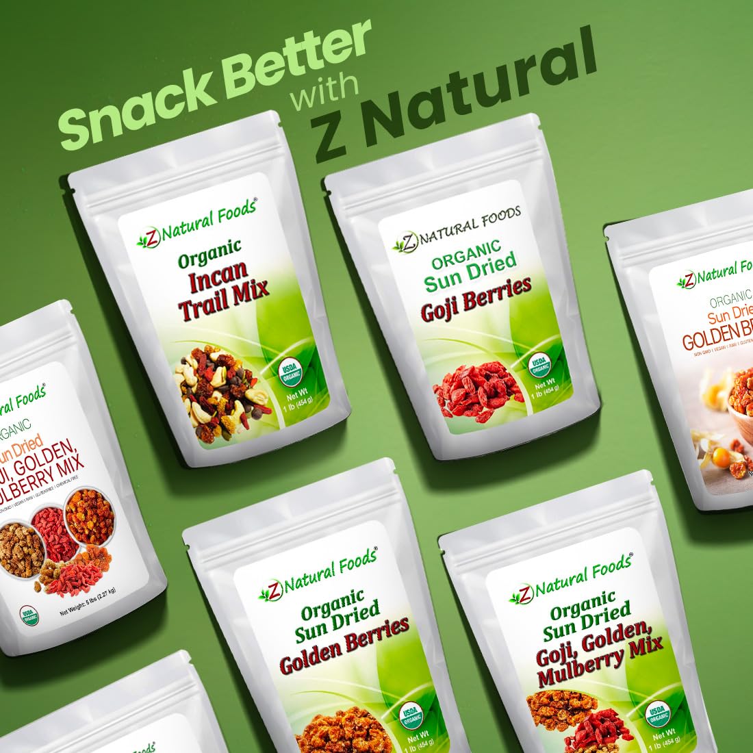 Organic Incan Trail Mix - Raw Superfood Snack - Cashews + Sunflower Seeds + Dark Chocolate Chips + Pumpkin Seeds + White Mulberries + Goji Berries +