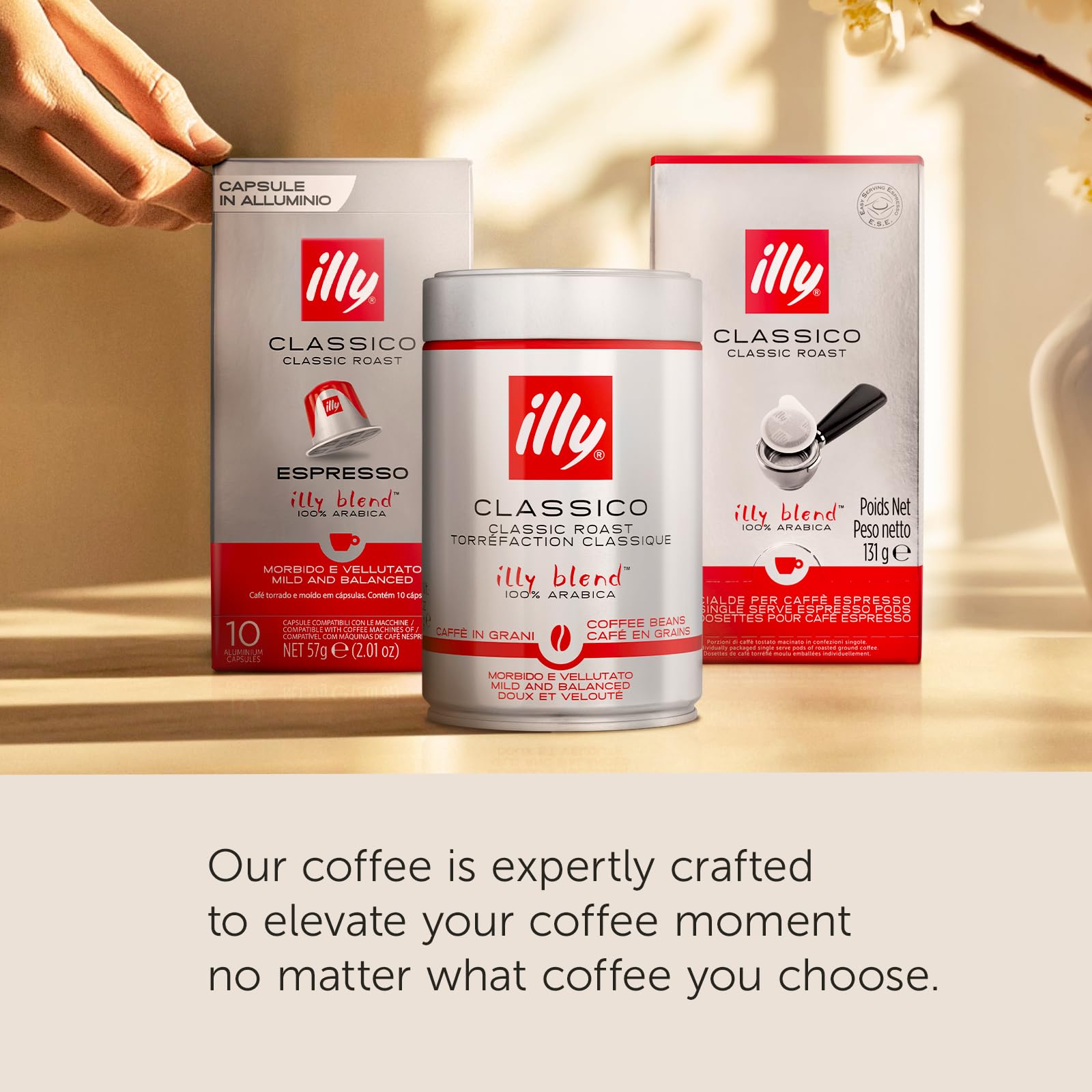 Illy Coffee K Cups - Pods For Keurig Machines - Classico Decaf Roast - Notes of Caramel - Mild, Flavorful & Balanced Flavor - No Preservatives - 10