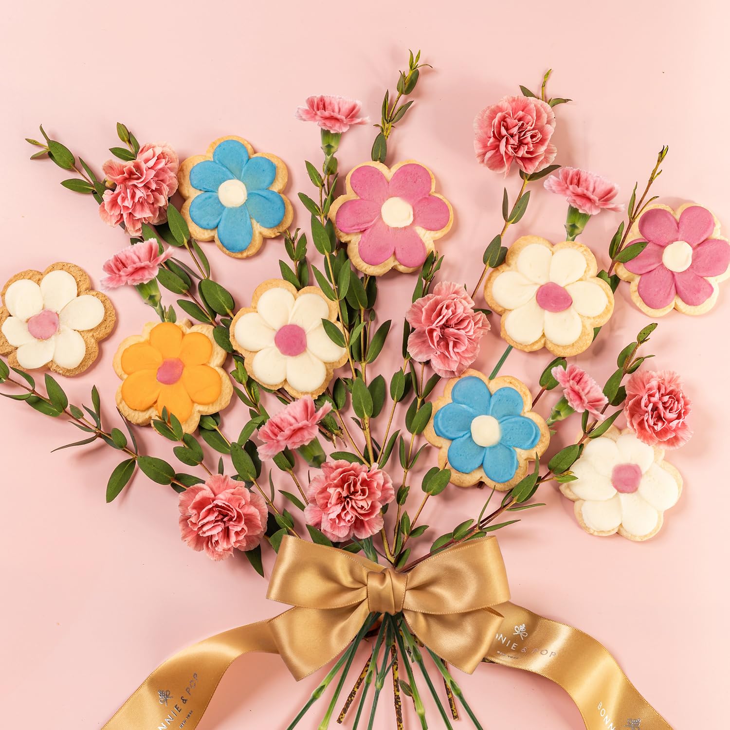 Cookie Gift Basket, Shortbread Flower Cookies Box, Gift Idea for Mothers Day, Holiday Present for Men, Women, Children, Bonnie and Pop