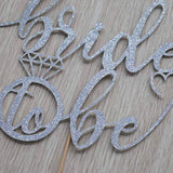 AMINJIE Bride to Be Cake Topper for Bridal Shower / Wedding Shower / Engagement / Bachelorette / Hen Party Decorations, Double Sided Silver Glitter