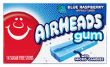Airheads Chewing Gum, Sugar Free Gum with Micro-Candies, Blue Raspberry Flavor Artificially Flavored, 14 Sticks (12-Pack)