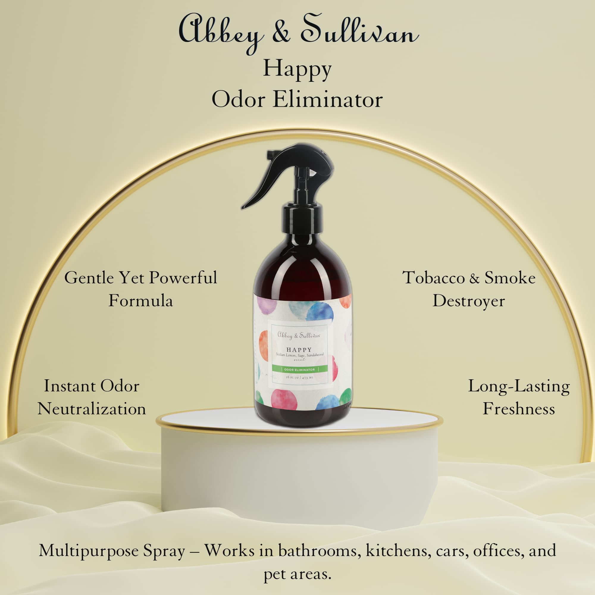 Abbey & Sullivan Odor Eliminator, Happy, 16 oz
