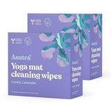 ASUTRA Yoga Mat Cleaning Wipes (Lovely Lavender), Individually Wrapped Wipes, 2 Boxes (30 Each) - No Slippery Residue, Deep-Cleansing for Fitness Gear