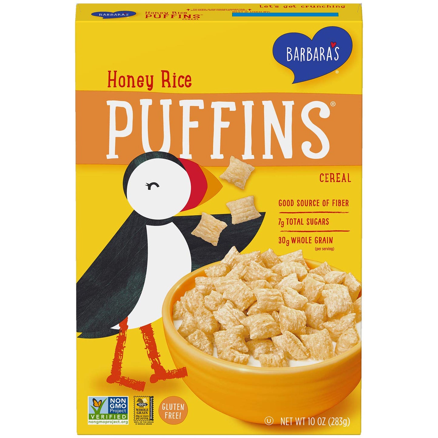 Barbara's Puffins Cereal, Honey Rice, 10 Ounce
