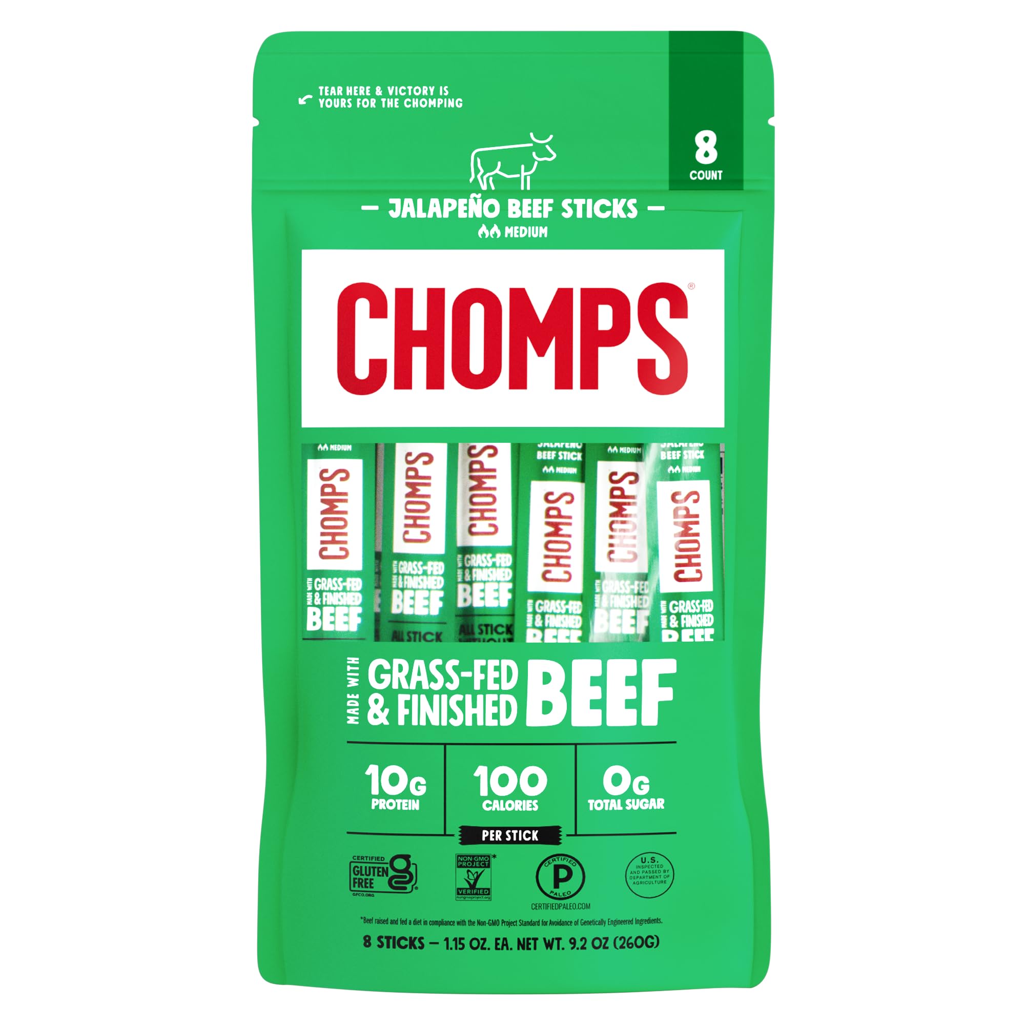 Chomps Sticks Jalapeno Beef 9.2 OZ
