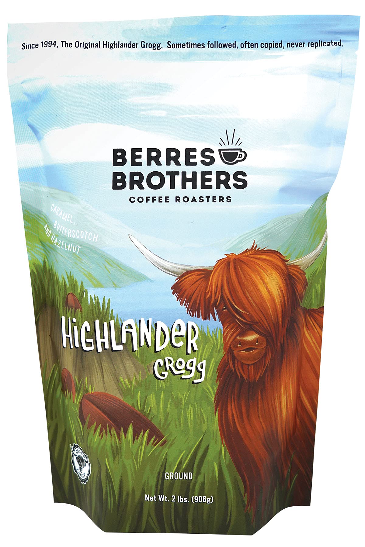 Berres Brothers Highlander Grogg Ground Coffee, 2lb Package, Combination of Caramel, Butterscotch and Hazelnut 2 Pound Medium Roast