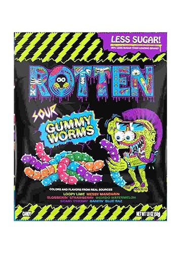 Sour Gummy Worms Candy: GF, Prebiotics, Low Sugar