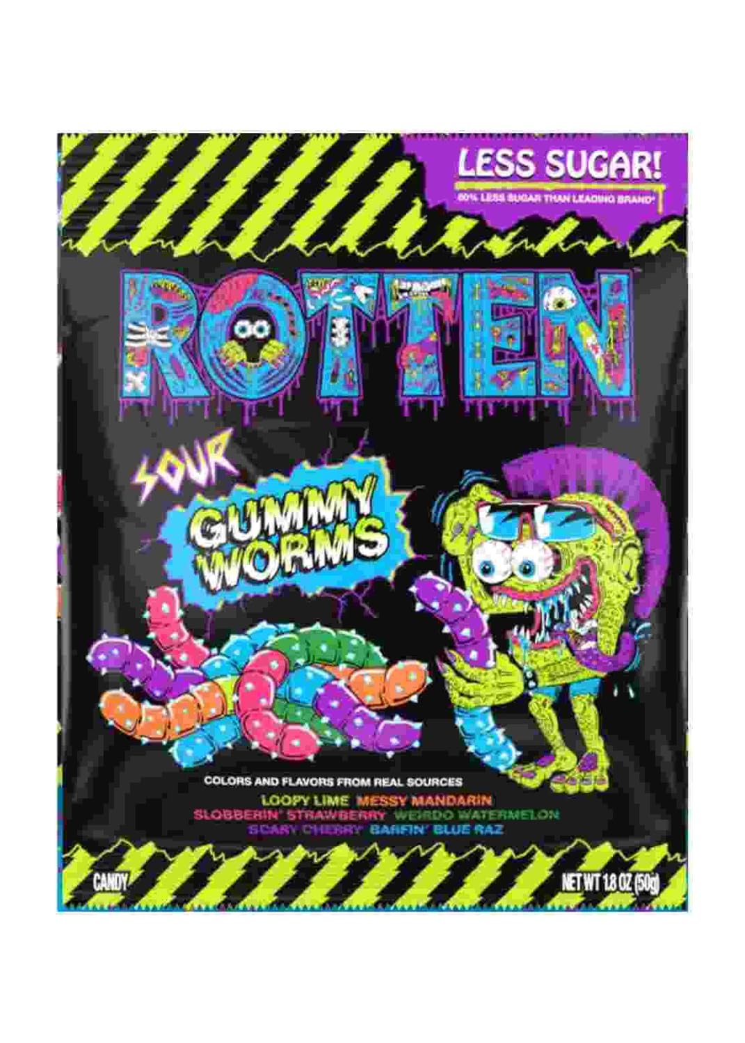 Sour Gummy Worms Candy: GF, Prebiotics, Low Sugar