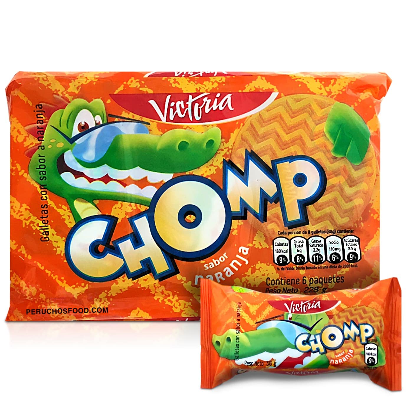 Victoria Galletas Chomp con Sabor Naranja | Peruvian Orange Cookie 8 oz
