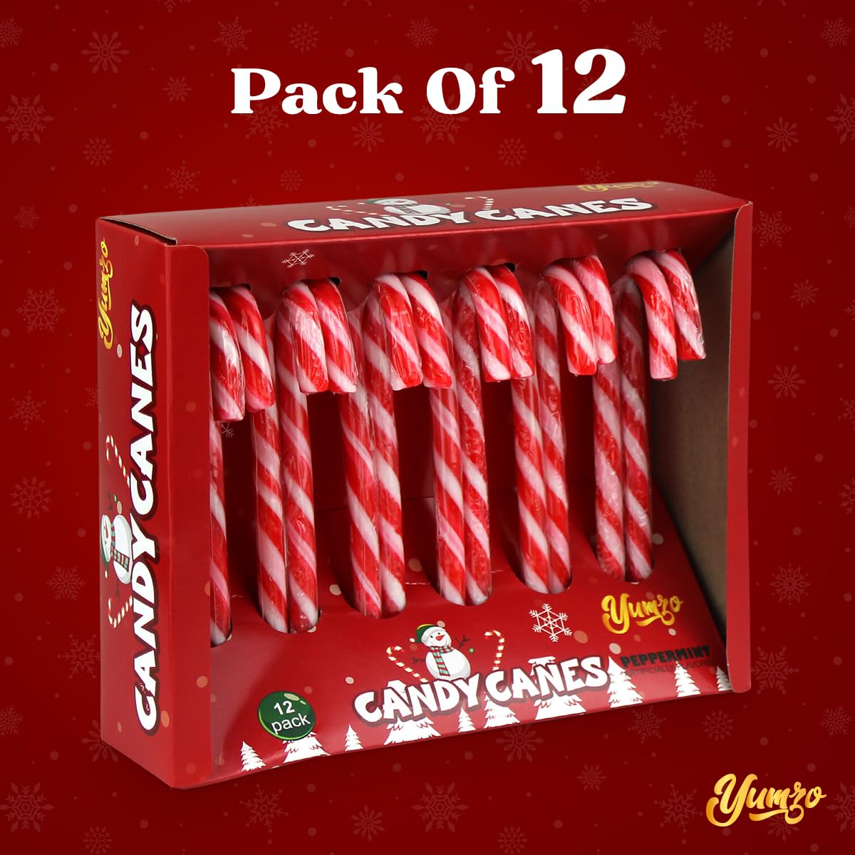 Christmas Candy Canes Classic Red and White Peppermint Flavor for Holiday Family Indulgement - Bulk Candy Canes Individually Wrapped for Kids