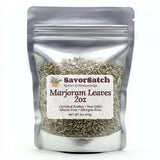 SavorSatch Marjoram Leaves - 2 oz Resealable Stand-Up Pouch | Whole Dried Marjoram Herb for Cooking, Seasoning & Spice Blends