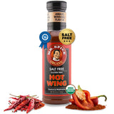 Mr. Spice Organic Hot Wing Sauce, Salt Free Hot Wing Sauce (0mg/serving), Gluten Free, Low Sodium Sauces for Marinade, Grill & Air Fryer, No Salt