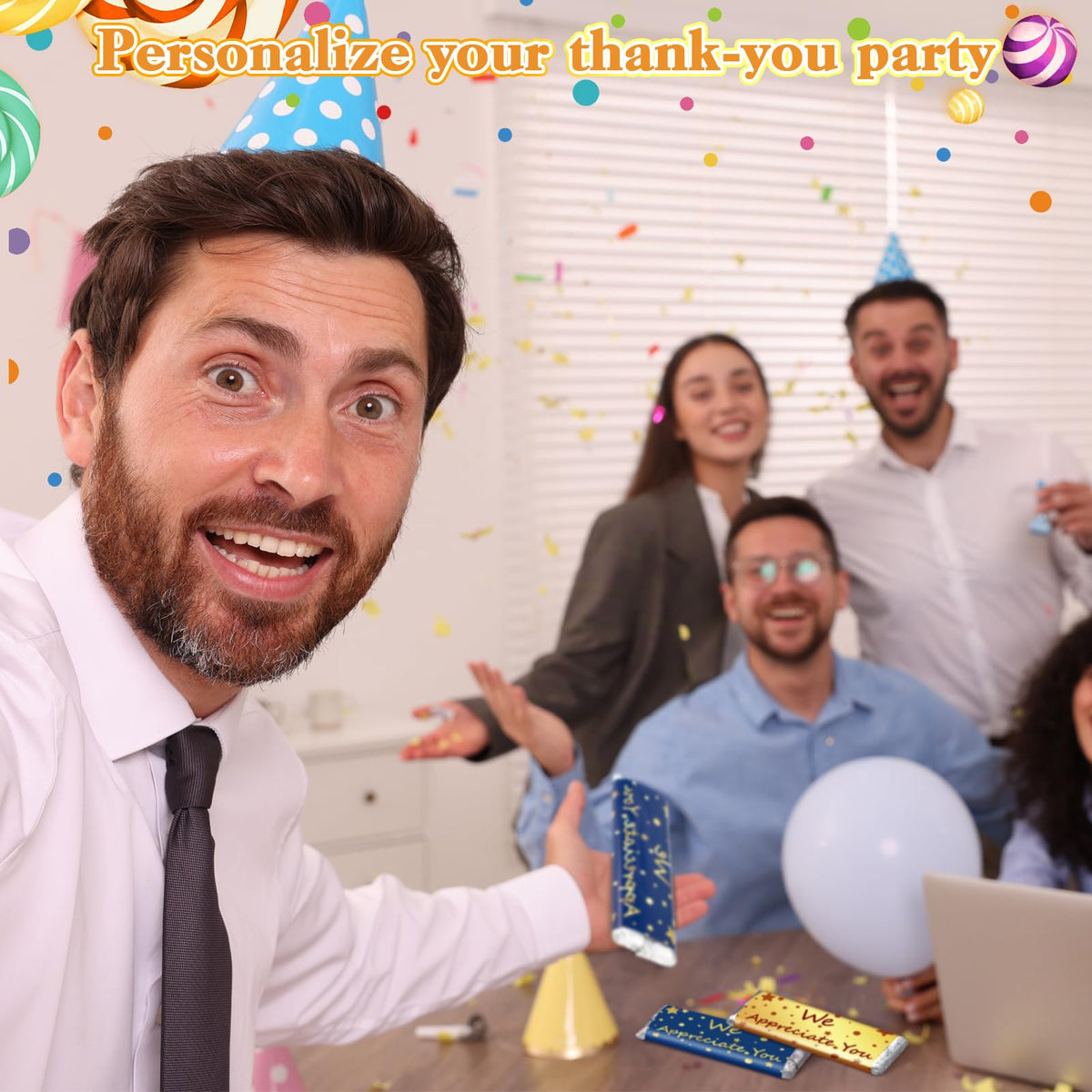 Moinchore 100 Pcs Candy Bar Wrappers We Appreciate You Theme,Star