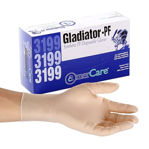 AmerCare Gladiator Synthetic Gloves, Powder Free, Small, Case of 1000