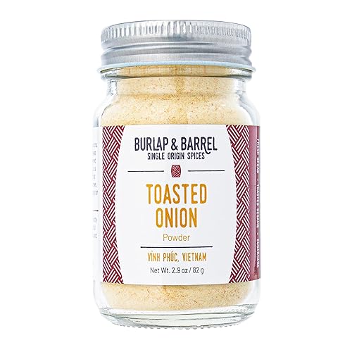 Burlap & Barrel Toasted Onion Powder - Rich, Savory-Sweet Flavor - Flavorful Onion Seasoning for Cooking - As Seen On Shark Tank - 2.9oz Glass Jar