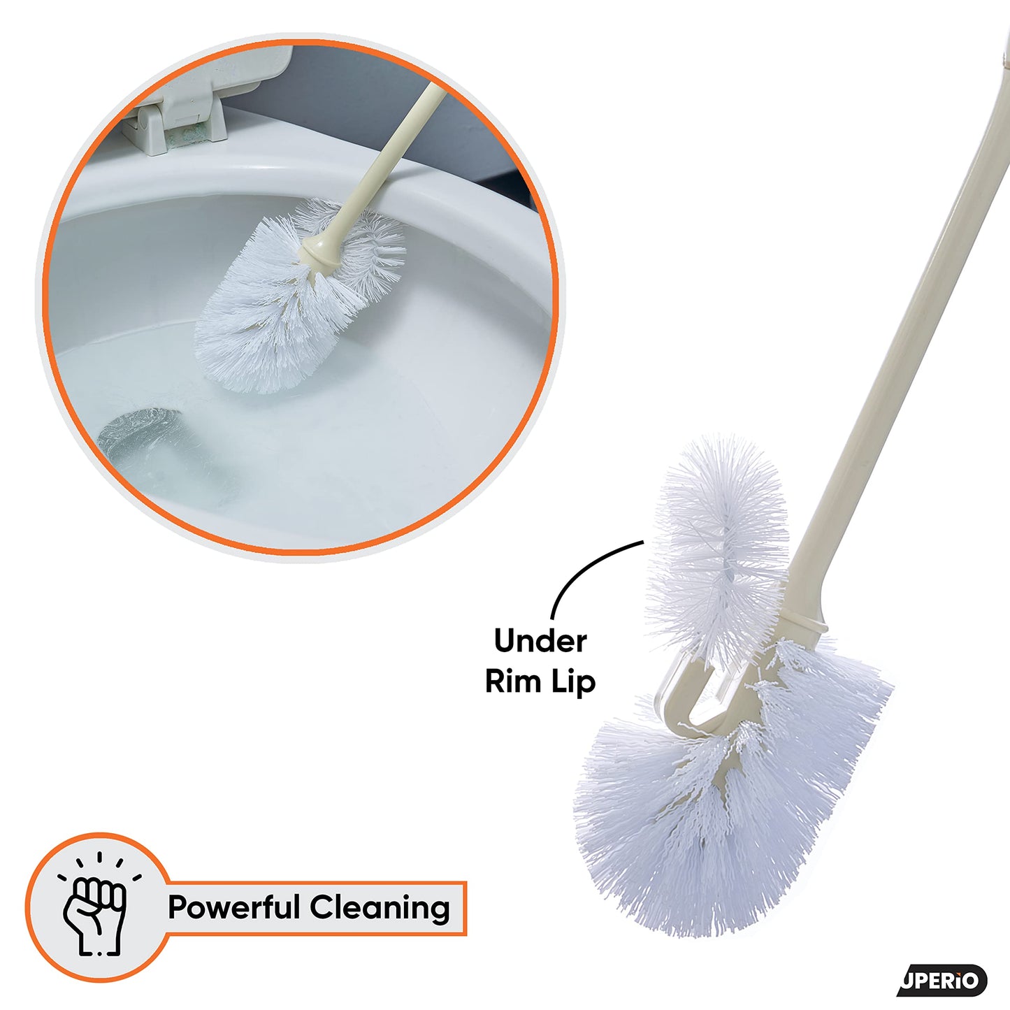 Superio Toilet Brush and Holder Toilet Scrubber Bowl Cleaner Brushes Wand, Toilets Brush with Holder Caddy, Bathroom Cleaning Brush, Bowl Brush Set