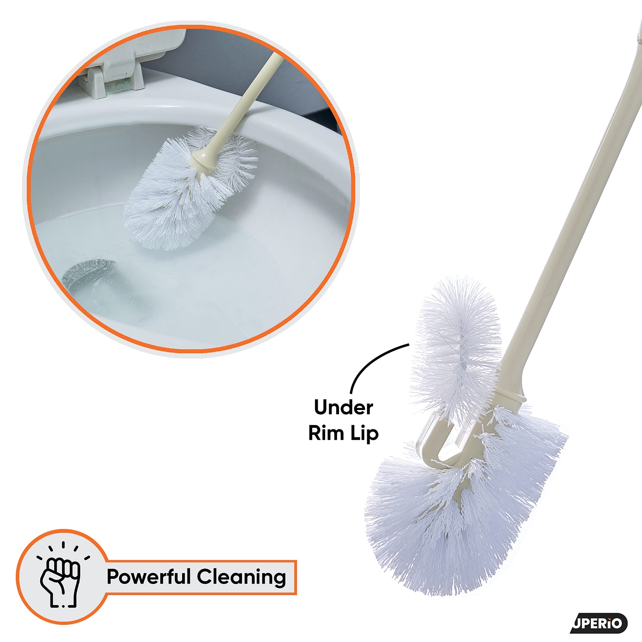 Superio Toilet Brush and Holder Toilet Scrubber Bowl Cleaner Brushes Wand, Toilets Brush with Holder Caddy, Bathroom Cleaning Brush, Bowl Brush Set