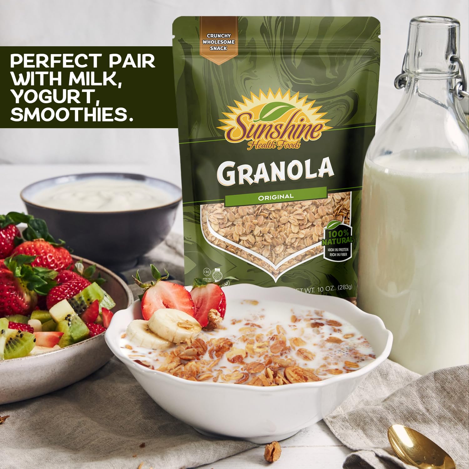 Original Granola, Delightfully Crunchy Healthy Granola Cereal, Ideal Granola for Yogurt or Enjoy with Milk, Perfect Granola Cereal Healthy Snack
