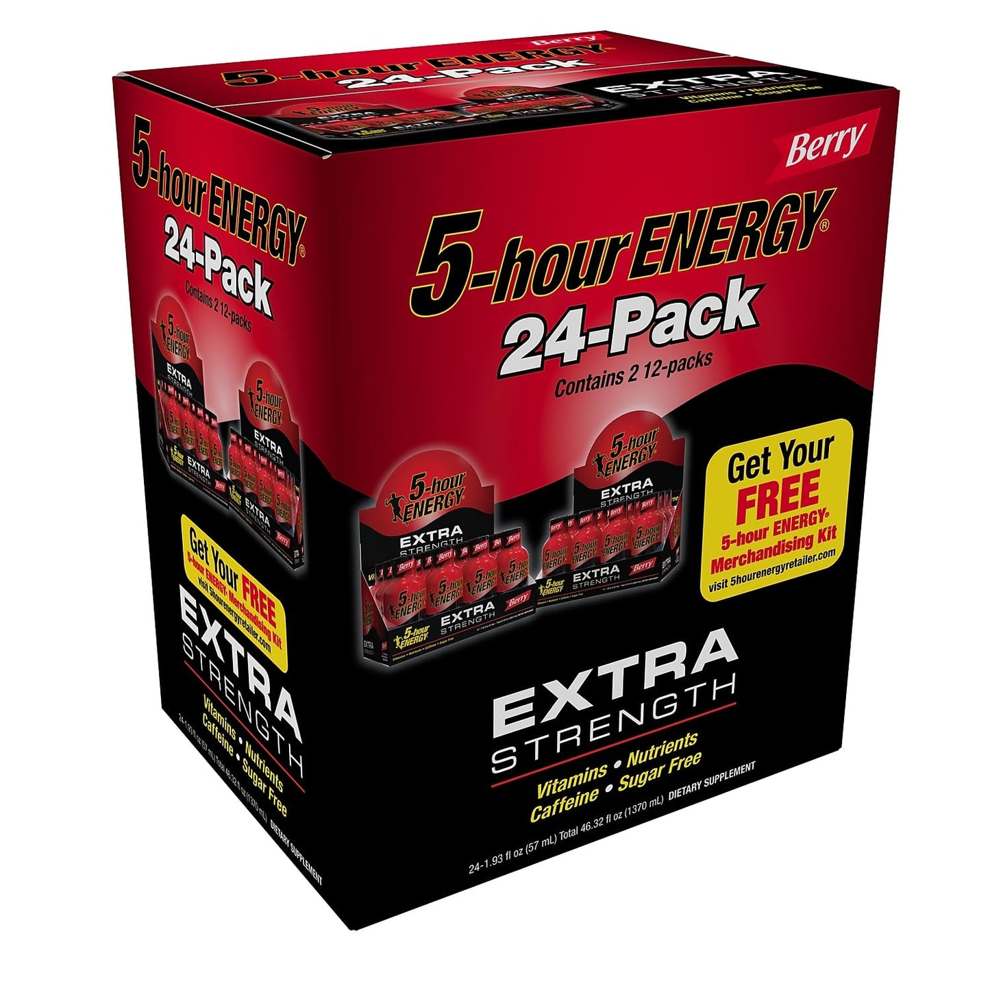 5-Hour Energy Extra Strength Beverage, Black, Berry, 46.32 Fl Oz