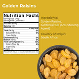 Amrita Golden Raisins 1 lb | No Added Sugar, Naturally Sweet, Gluten Free Dried Sultanas, Kishmish | Packed Fresh in Resealable Bags | Yellow