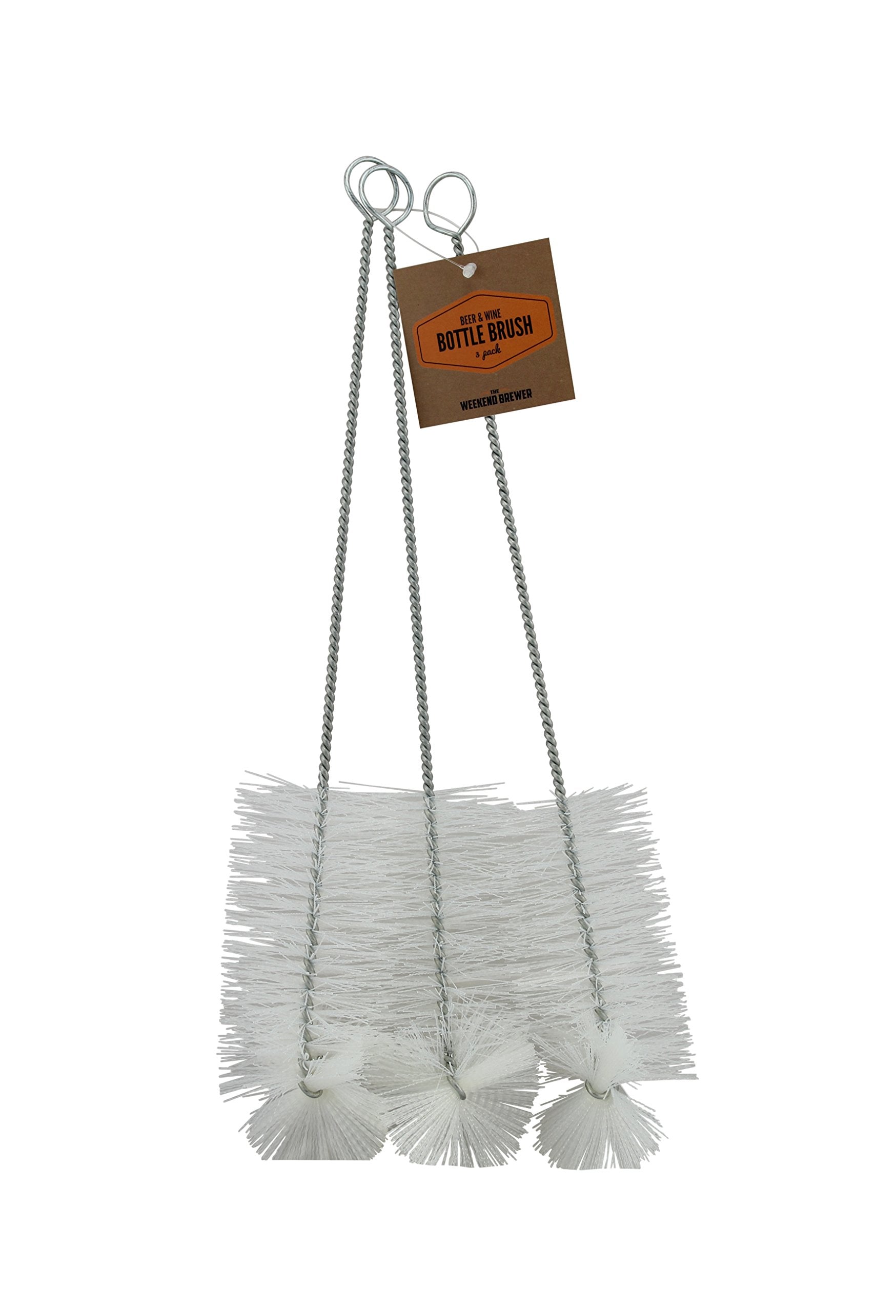 The Weekend Brewer 3pk Bottle Brushes great for cleaning Beer, Wine, Water, Soda, Kombucha, etc