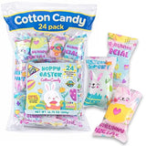 Easter Candy - Cotton Candy 24 Pack, | LUPY LUPS | Individually Wrapped 0.5 oz Each | Easter Basket Stuffers, Party Favors, Easter Gifts for Kids |