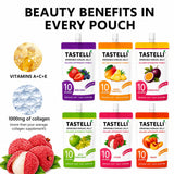 Tastelli Konjac Jelly Variety Pack (18 Pouches) - 1000 mg Collagen + Vitamin C + Antioxidants - 10 Calories, Vegan, Zero Sugar - Healthy Drinkable