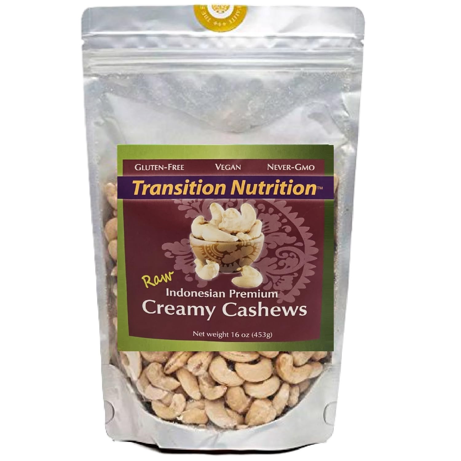 Divine Organics, 16oz Raw Indonesian Cashews