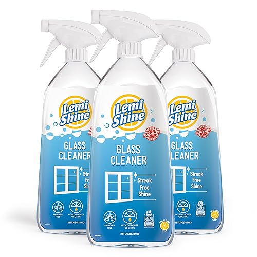 Lemi Shine Glass & Surface Cleaner - Multi-Surface Glass Cleaner Spray with Powerful Citric Acid, Cleans Smudges and Streaks From Windows, Glass