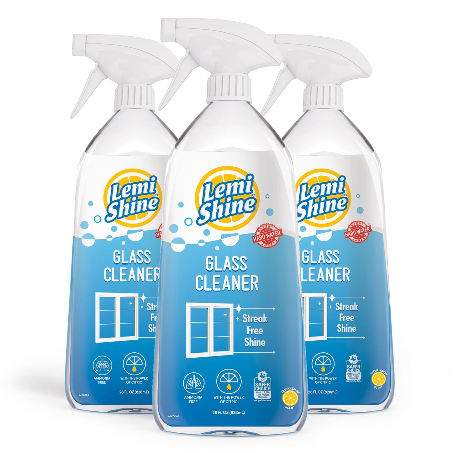Lemi Shine Glass & Surface Cleaner - Multi-Surface Glass Cleaner Spray with Powerful Citric Acid, Cleans Smudges and Streaks From Windows, Glass