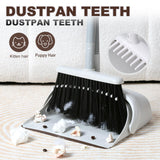Jekayla 54" Long Handled Broom and Dustpan Set - Perfect Dust Pan and Brush Combo for Efficient Cleaning, Brown and White
