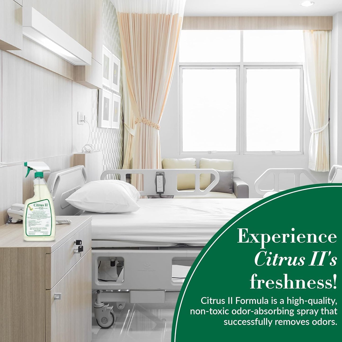 Citrus II Hospital Germicidal Deodorizing Cleaner - Fresh Citrus Scent - Disinfecting Spray - for Home, Hospital and Office Surfaces and Supplies - 22