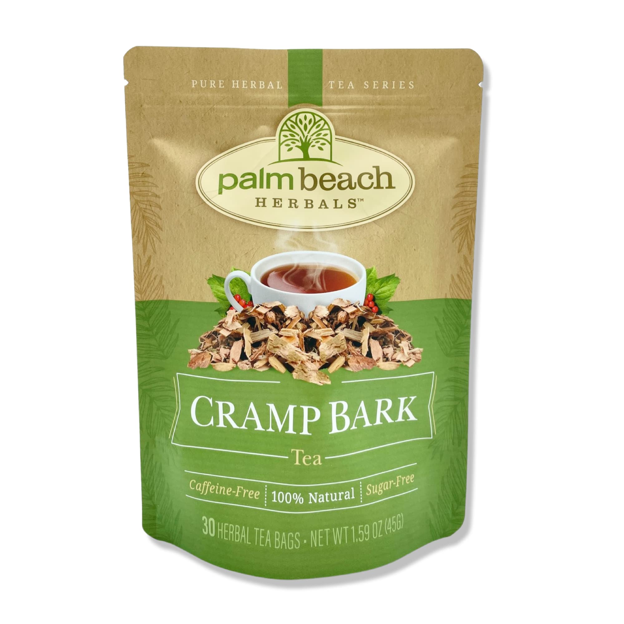 Palm Beach Medicinal Herbs - Cramp Bark Tea - Pure Herbal Tea Series, 30ct