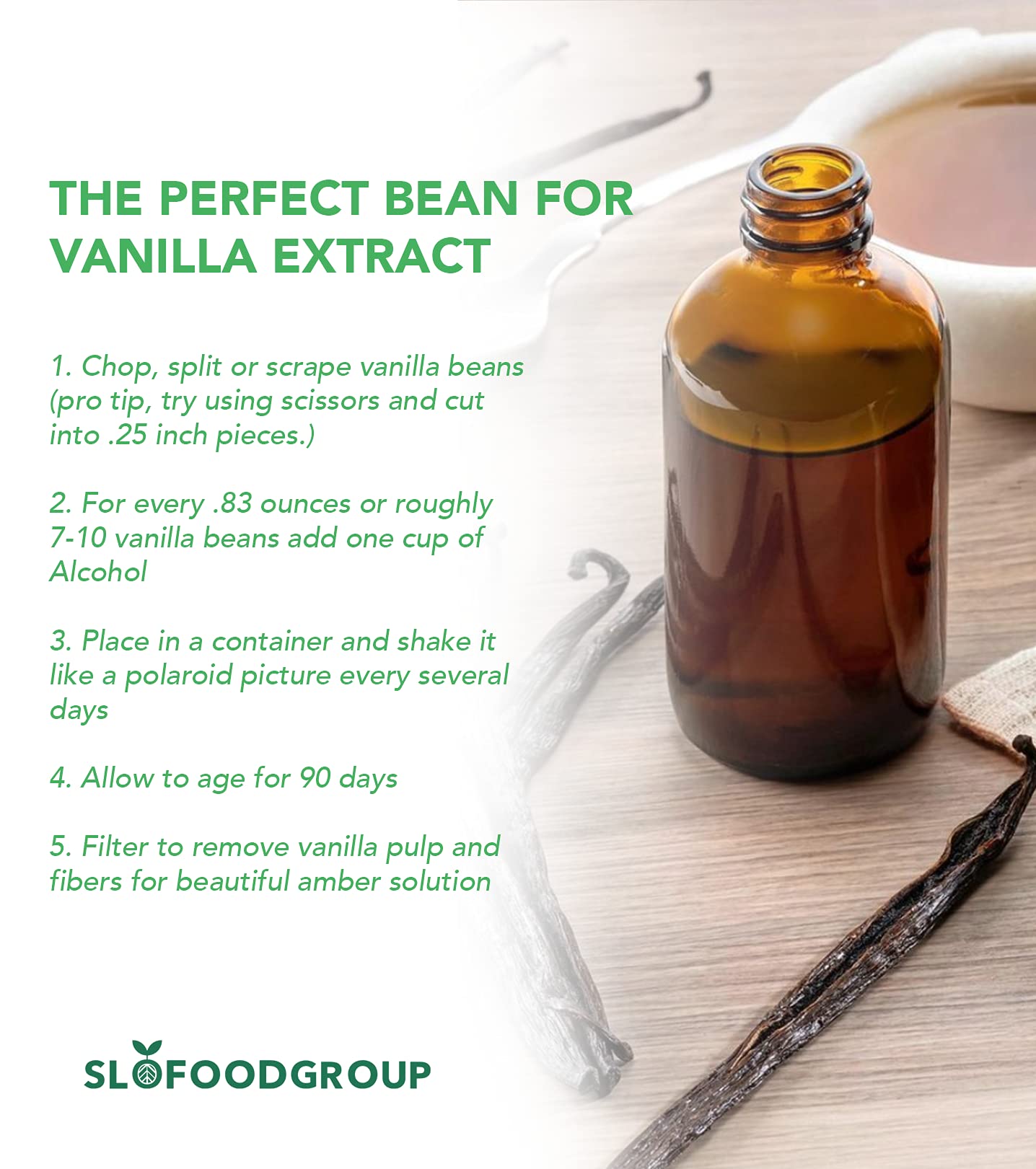 Slofoodgroup - Madagascar Vanilla Beans - Extract Grade B Vanilla Pods - 8 oz. - Extraction Grade Bourbon Vanilla Planifolia - For Cooking, Baking