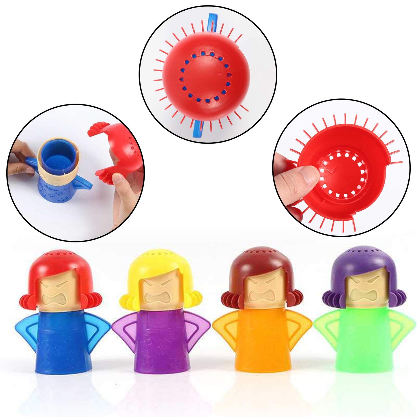 UgyDuky 4 Pack Angry Mom Microwave Cleaner Microwave Oven Steam Cleaner Doll Use Water and Vinegar High Temperature Cleaning Kitchen Cleaning Tool