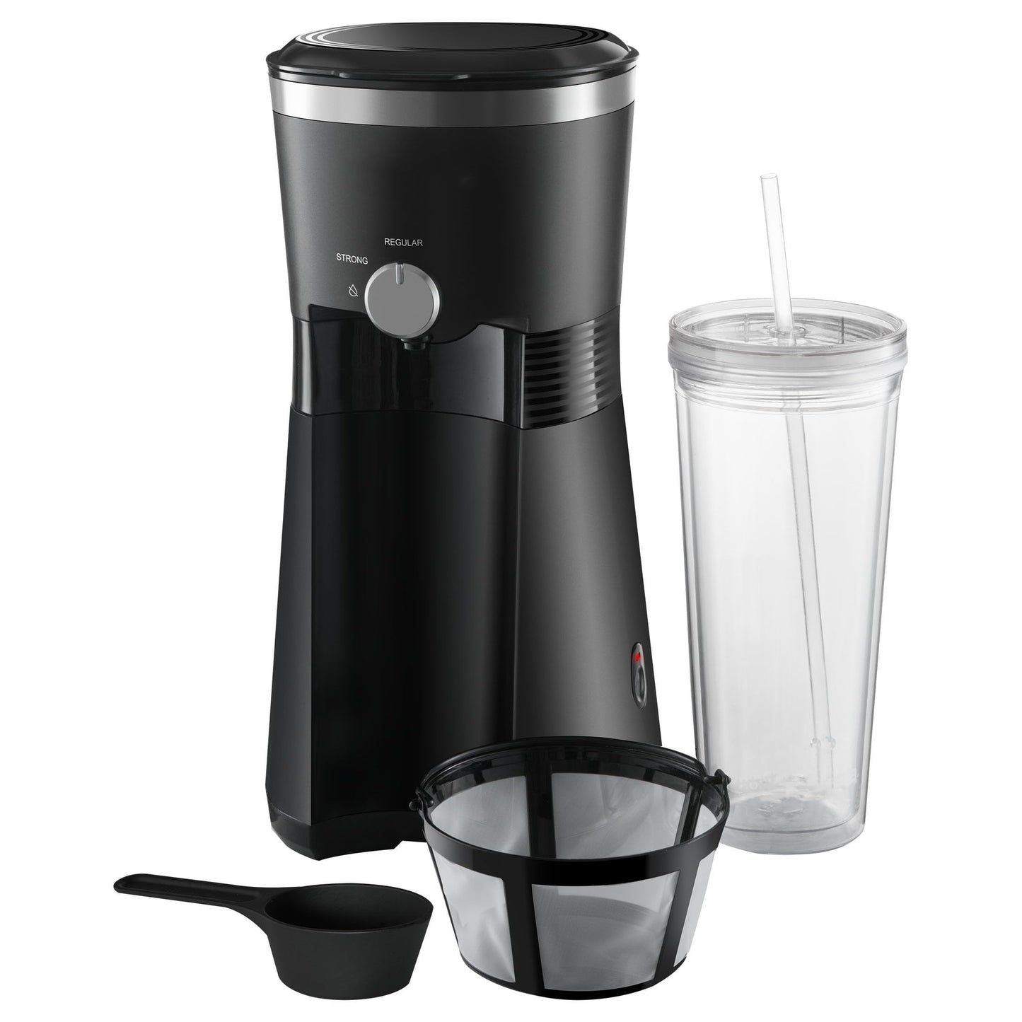 MaiyO Iced Coffee Maker with 25 fl oz. Reusable Tumbler, Black