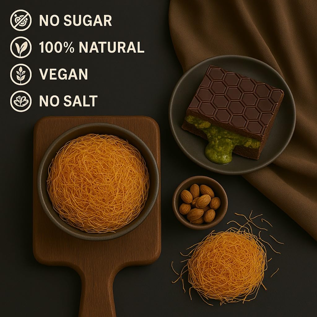 BAYKUL Kataifi Pastry for Dubai Chocolate, Baked Crispy Crunchy Kadayif Shredded Fillo Dough, Ready to Use (1.1 lb (500gr), Baked)