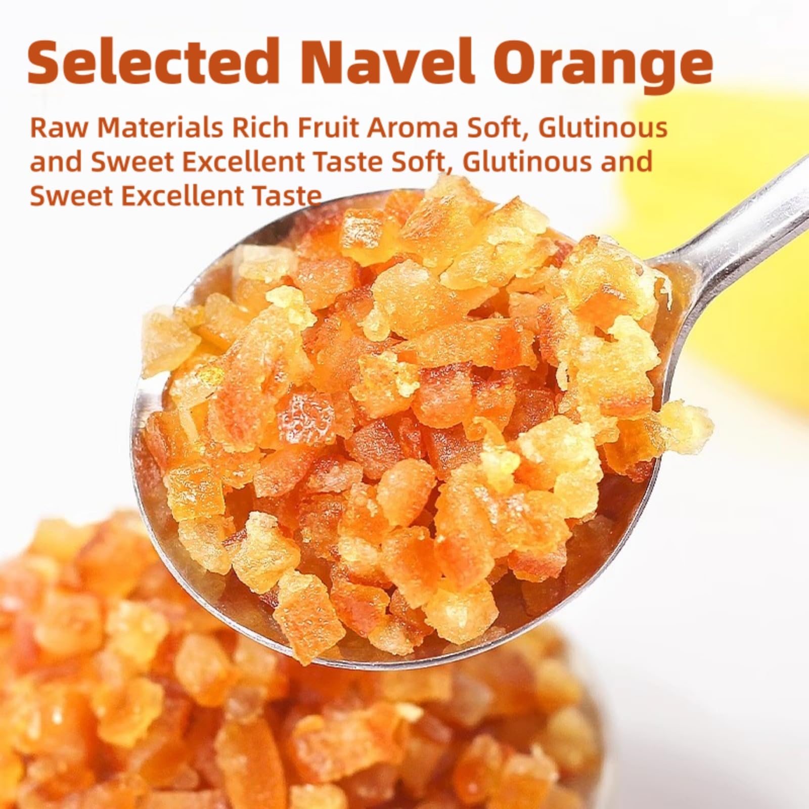 17.64 oz Candied Orange Peel, Candied Fruit for Baking Sweet & Zesty Baking Essential for Cakes, Cookies, and Cocktails