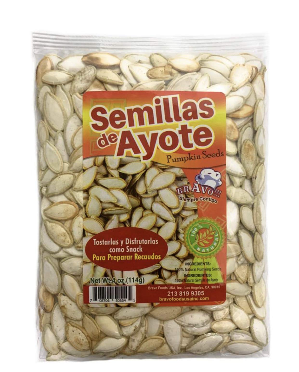 Semilla De Ayote 4oz | Pumpkin Seeds | Raw and Unsalted | In-Shell Seeds |