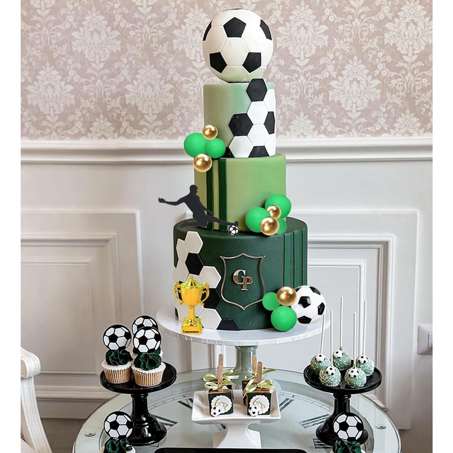 36 PCS Soccer Cake Toppers - Football Cake Decorations for Soccer Theme Party Supplies