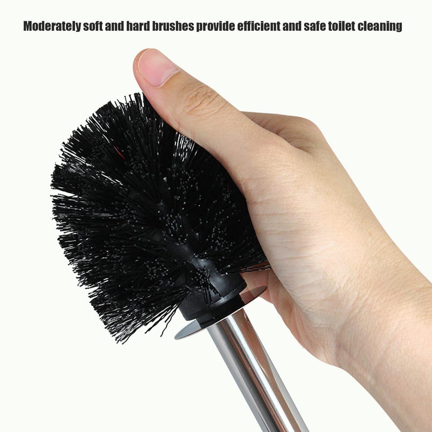 Toilet Brush,Toilet Bowl Cleaner, Toilet Brush and Holder, Toilet Bowl Brush, Lockable Thread Convenient Practical Efficient Safe Reliable Durable
