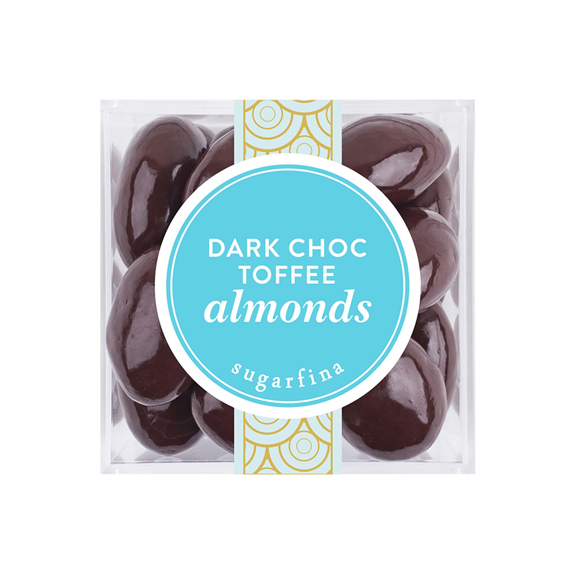 Sugarfina Dark Chocolate Toffee Almonds Small Candy Cube, Chocolate Bites, 2.7 oz, 3 Count