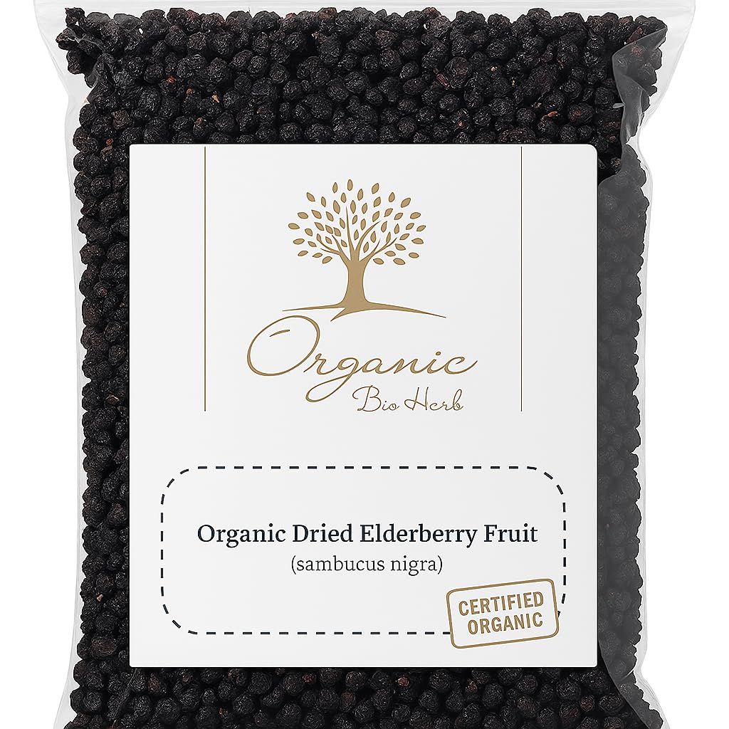 Organic Bio Herbs-Organic Dried Elderberry Fruit (Sambucus Nigra) 6 Oz.