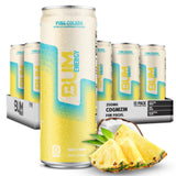 BUM Sugar-Free Energy Drink, Pina Colada - Lightly Carbonated & No Artificial Colors, Natural Caffeine & Citicoline for Energy & Focus, Brain Boost