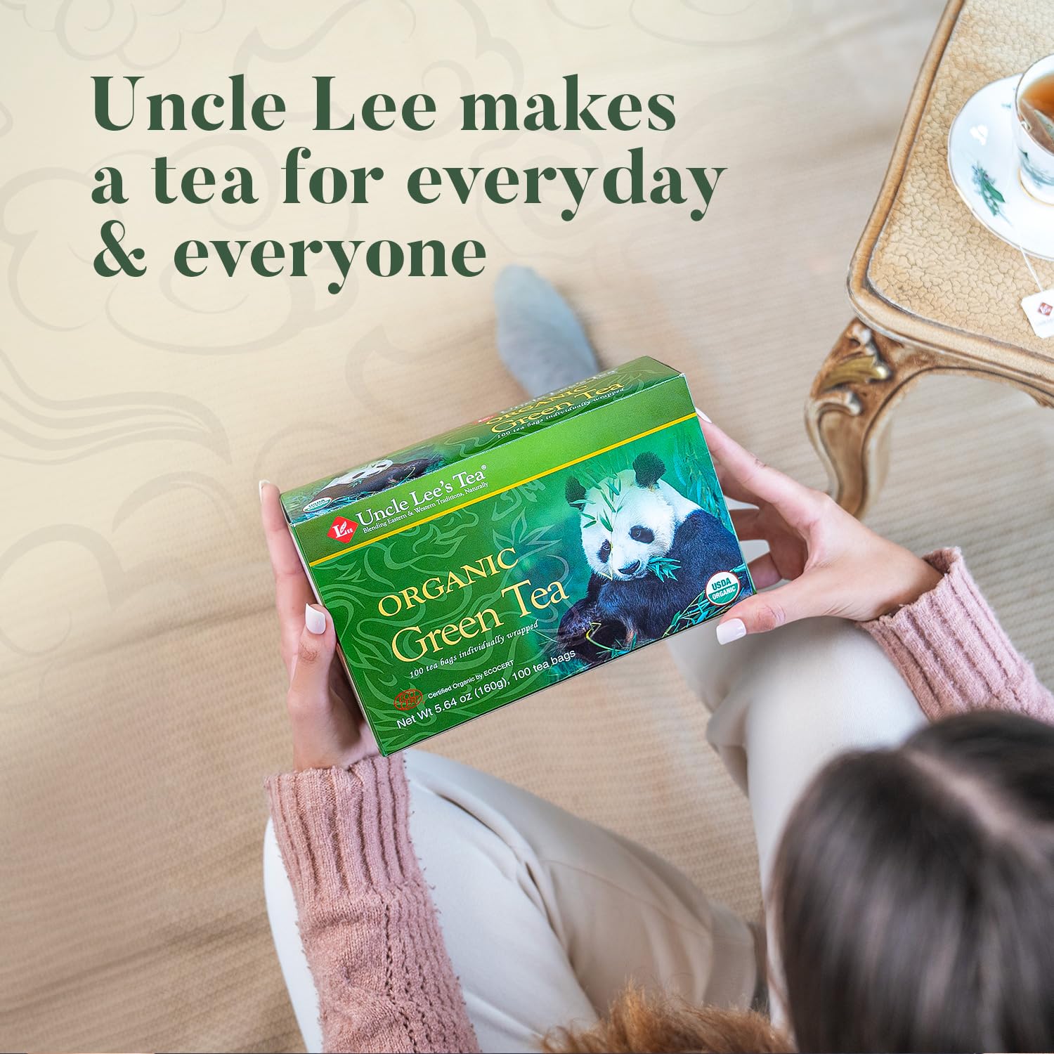 Uncle Lee's Organic Black and Green Tea Variety 2-Pack - Premium Organic Tea, Antioxidant-Rich, Bold and Refreshing, Delicious Hot or Iced, 100 Count