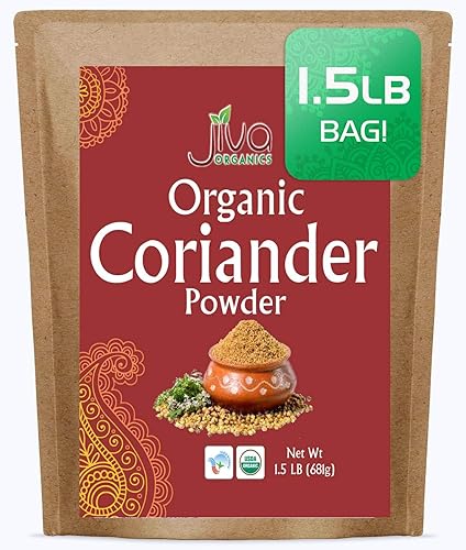 Jiva Organics Organic Ground Coriander Powder 1.5 LB Bulk Bag - Non-GMO, Pure - Dhania, Coriander Seeds Ground